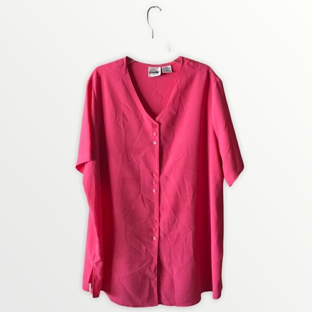 Women Bentley Short Sleeve/Button Down Pink Blouse